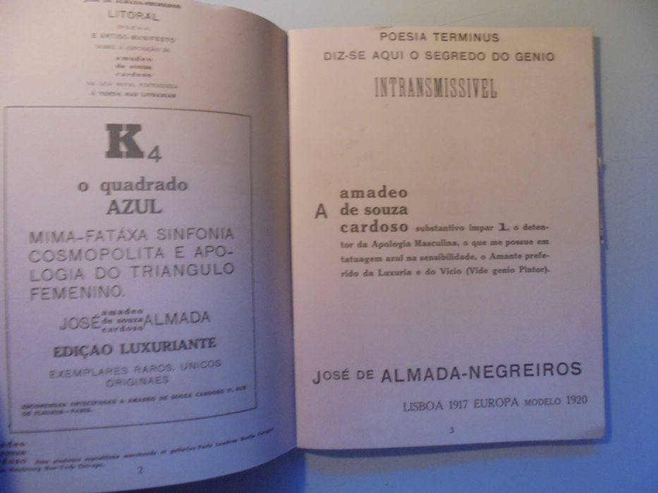 Negreiros (José de Almada);K4 O Quadrado Azul