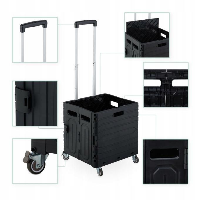 Wózek na zakupy relaxdays czarny