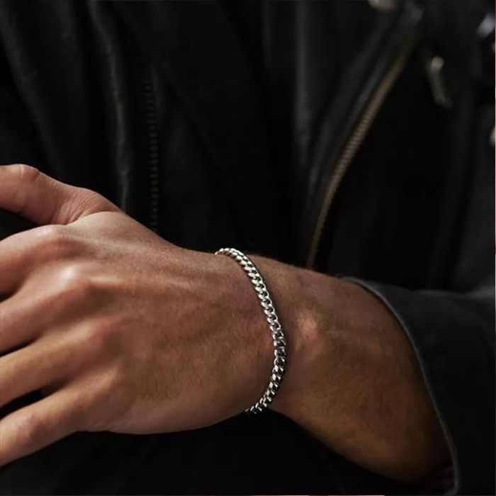 Серебряный Браслет из нержавеющей стали Мужской на руку Золотой