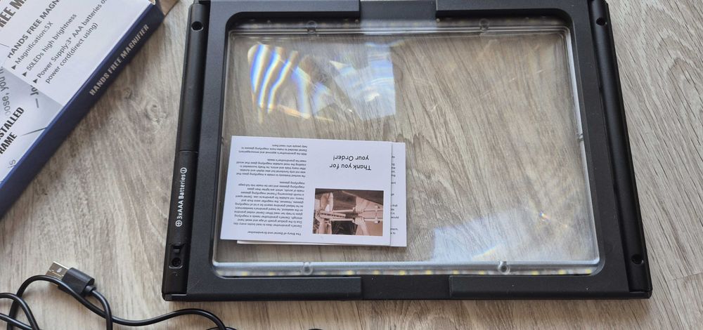 Obovo Lupa Ulepszone akrylowe szkło powiększające 5-krotne 50 diod led