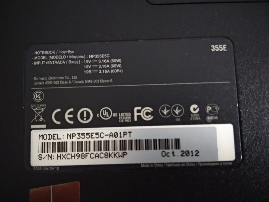 Samsung 355E5C-A01PT portátil + carregador + bateria - 15,6 polegadas64738205178242122