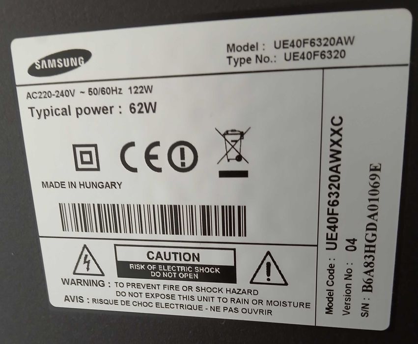 TV Samsung 40 polegadas peças
