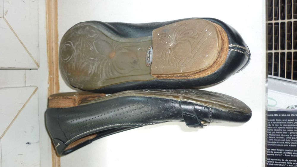 Clarks- skórzane baleriny  r; 40,5