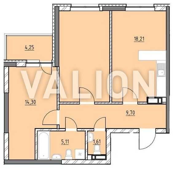 2-кімнатна квартира за адресою (площа 71,5 м²) - Atlanta.ua - фото 3