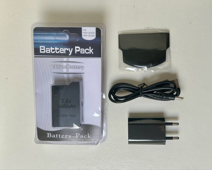 Bateria PSP Slim + Carregador PSP + Tampa PSP Slim
