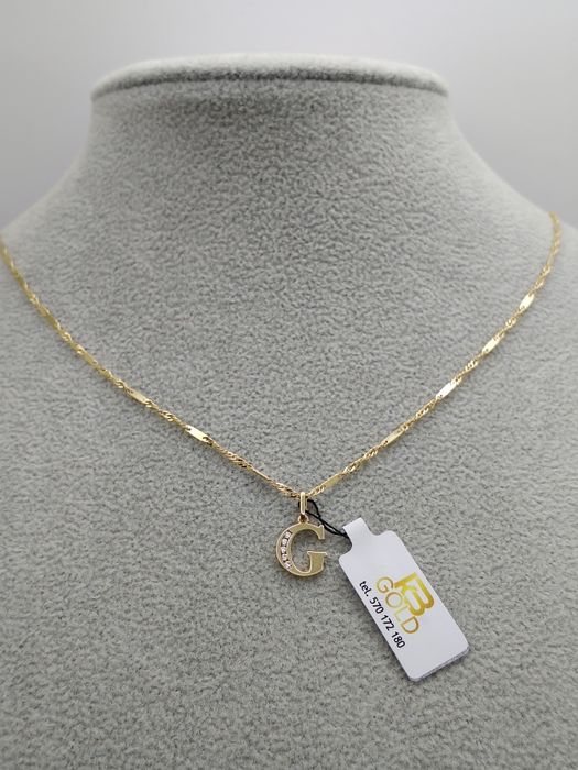 Złota Zawieszka Literka "G" Pr.585 Nowa Zapraszamy