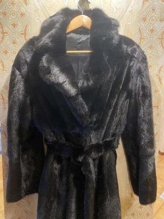 Шуба норкова чорна до п’ят