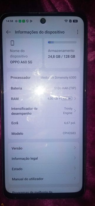 Vendo OPPO A-60 a trabalhar