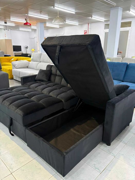 Novo sofá chaise longue preto - ENVIO GRÁTIS
