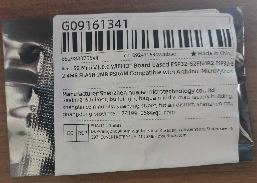 Esp32 S2 mini 4MB Flash 2MB PSRAM Arduino MicroPython