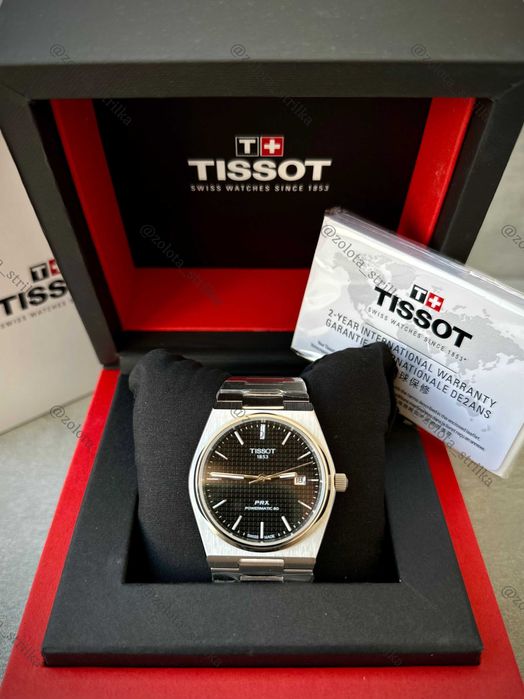 Годинник Tissot PRX Powermatic 80 Black. Часы мужские Тиссо ПРХ