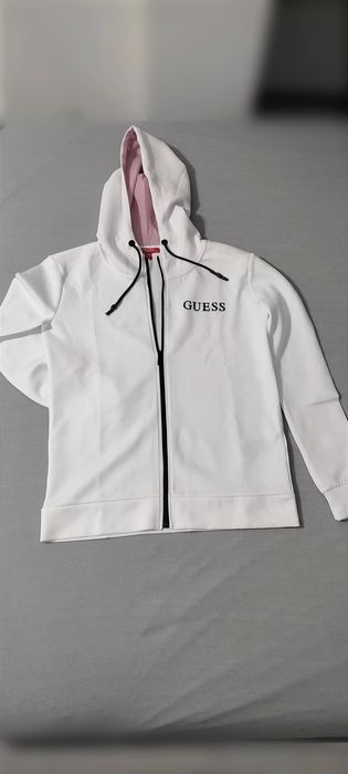 Biała bluza rozpinana z kapturem Gucci