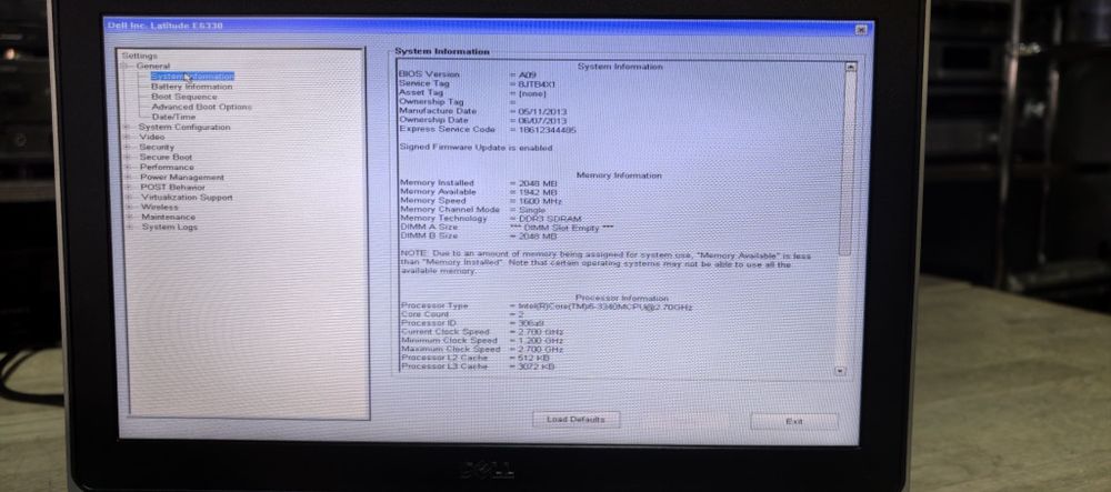 Ноутбук Dell Latitude E6330/i5-3340m/Ram 2GB DDR3 /HDD NO /CD-Rom No/А