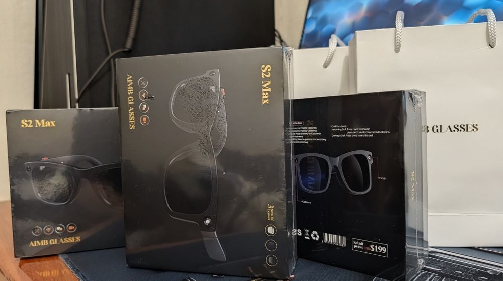 Розумні окуляри з камерою AIMB S2 Max 2026. Аналог Ray Ban Meta.
