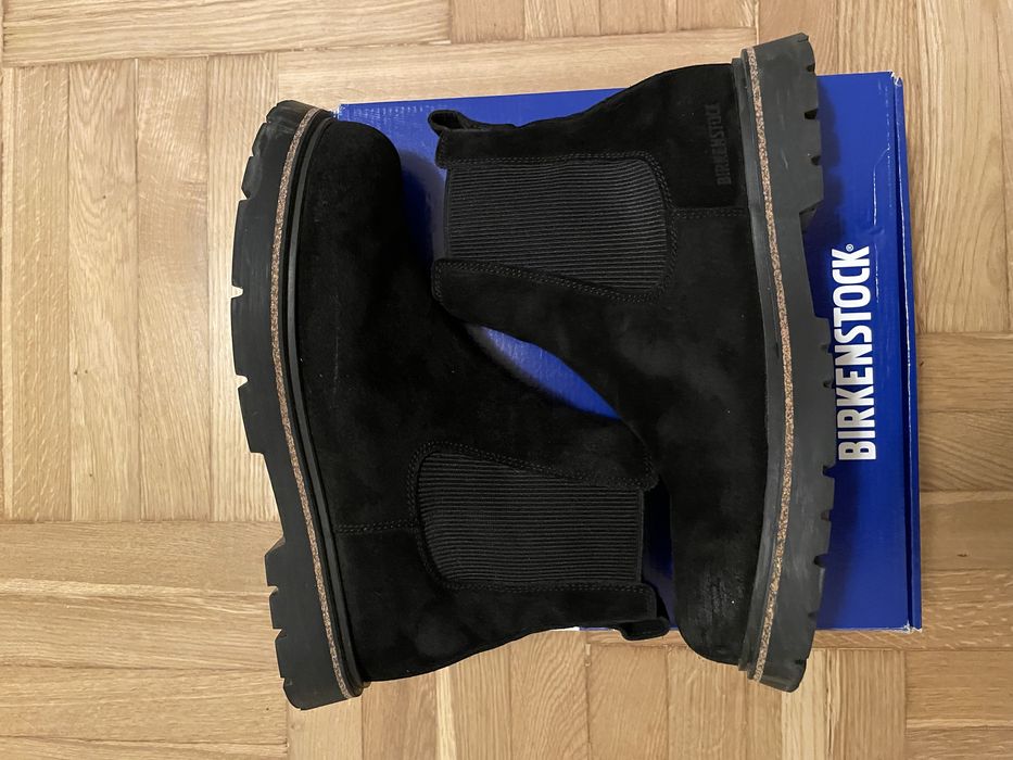 Birkenstock – czarne sztyblety zamszowe, r.