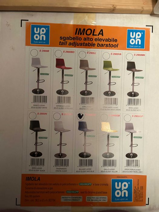 Lote de 2 Cadeiras giratórias e elevatórias em azul NOVAS