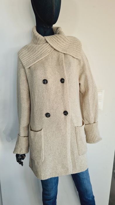 Długi sweter Kardigan Marc O'Polo. 50% Wełna, 5% Alpaka. Beżowy. Rozmi