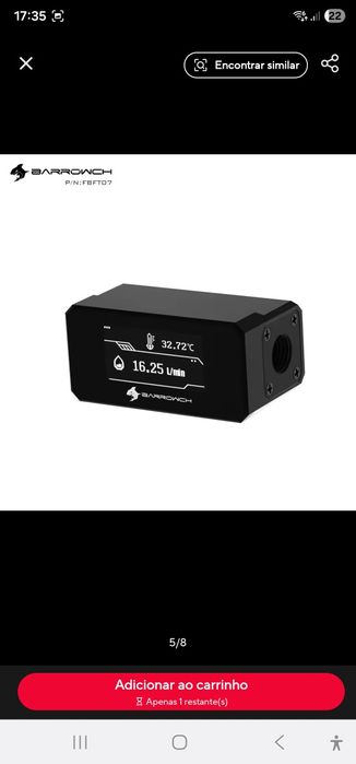Barrowch fbft07 g1/4 display digital oled termômetro de água/medidor d