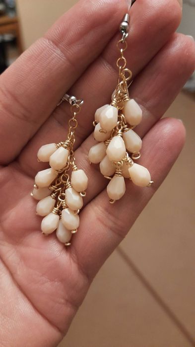 Kolczyki wiñogrona czarne nowe handmade