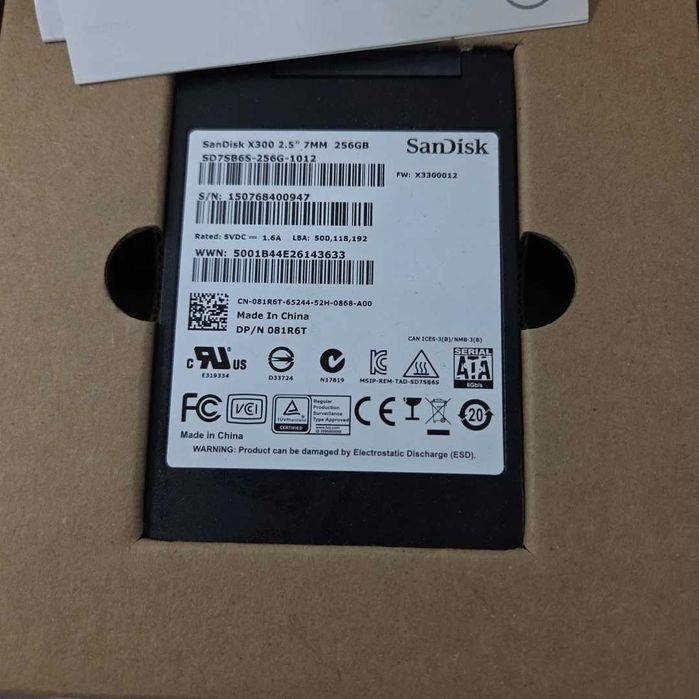SATA SSD 2.5" 256GB 2.5" - Samsung, Sandisk, Micron привезені із США