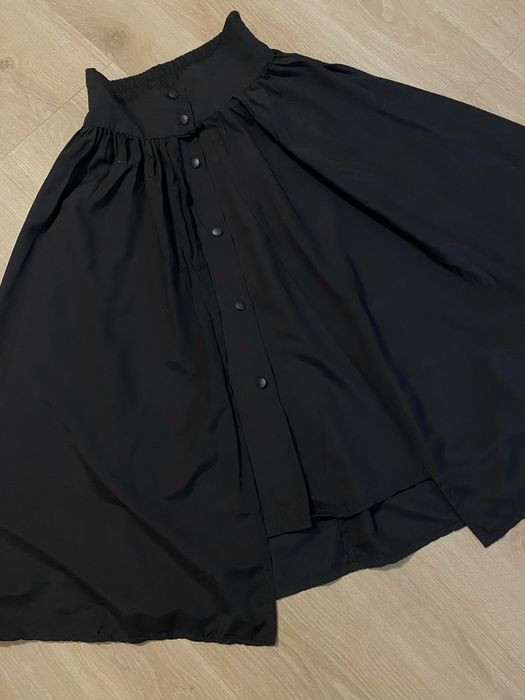 Чорна вінтажна міді спідниця на гудзиках ретро вінтаж