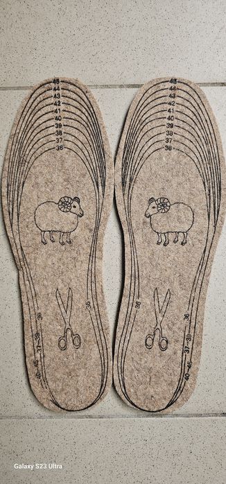 Устілка, стелька войлок 5мм обрізна 38-46