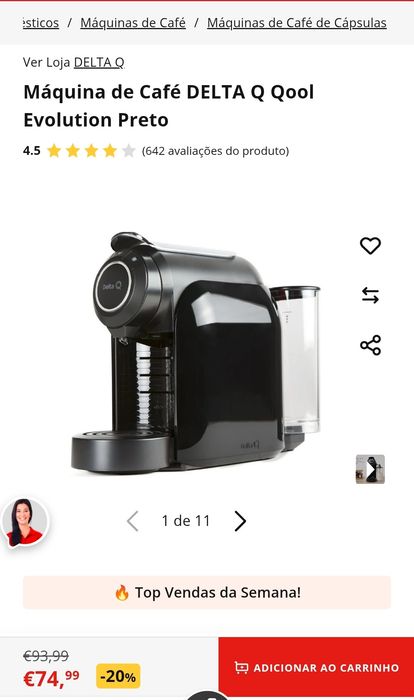 Máquina café Delta Q qool evolution preta (NOVA)