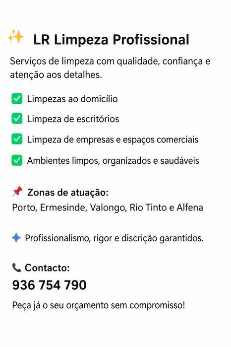 Limpezas ao domicílio & Limpeza de escritórios