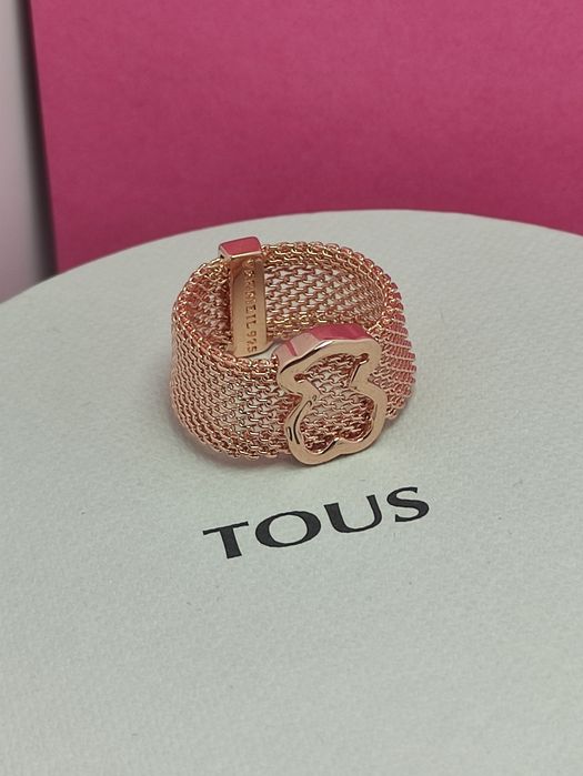 Pierścionek 16 z misiem różowe srebro vetmeil 925