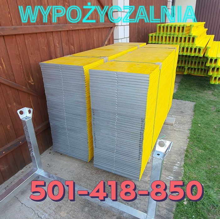 Pełny system szalunkowy stropu – stemple, doki, płyta – Wypożyczalnia