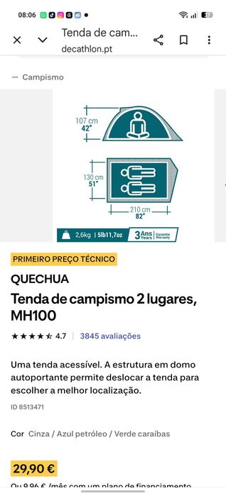 Barraca camping  nova