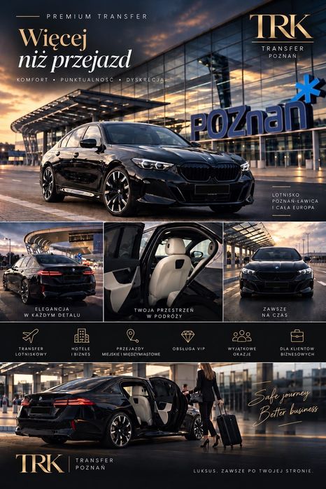 Transfer Poznań • Lotnisko • MTP • Mercedes V-Class • BMW z kierowcą