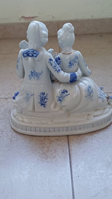 Casal em Porcelana - azul e branco