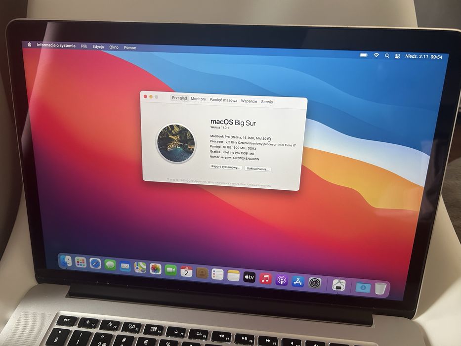 Apple Macbook Pro 15 Retina i7 3.8 Ghz Turbo 16GB  Bat. 1 cykl!