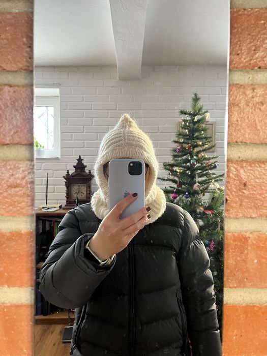 Czapka komin handmade M wełna moher