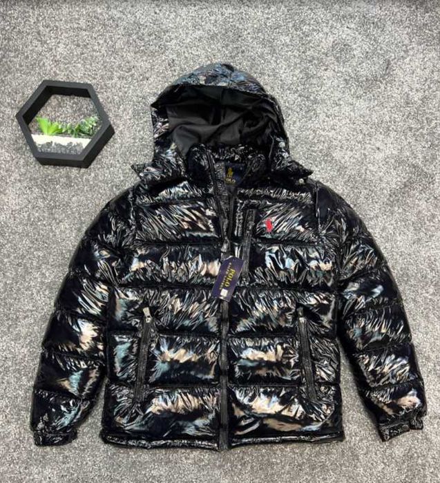 Пуховик Polo чорний Глянець Пуховик Чоловічий зі зьємним капюшоном