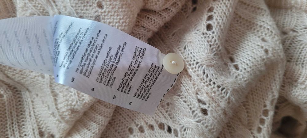 Kremowy ażurowy sweter damski NKD,roz L-XL