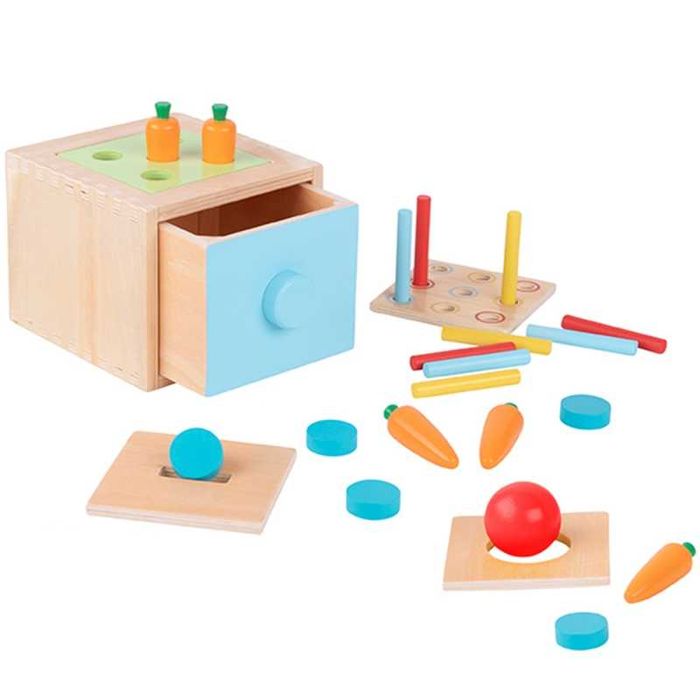 Kostka edukacyjna z szufladą 4w1 Montessori