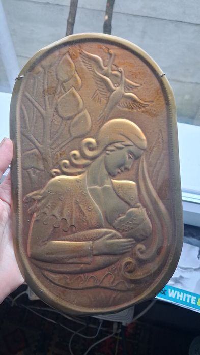 Ссср  медная чеканка  Кормящая мать , фото портрет"Сталин"