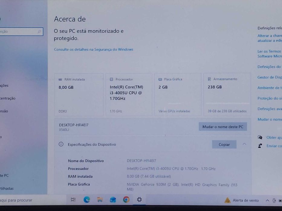 Asus processador i3 SSD 8Gb Ram