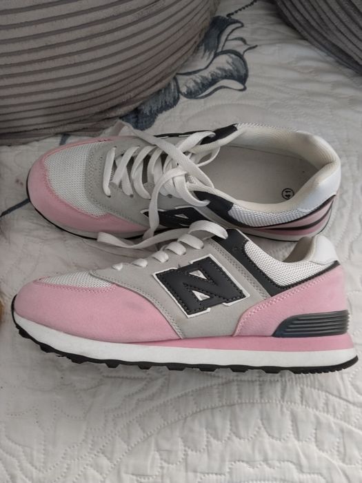 Adidasy damskie różowo bezowe