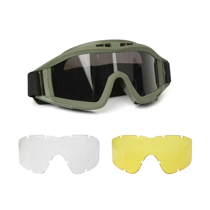 Óculos Tácticos Motociclismo com 3 Lentes Intermutáveis