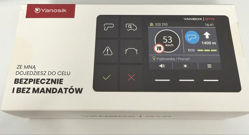 Yanosik GTR + Roczny abonament komunikator drogowy Nowy PL