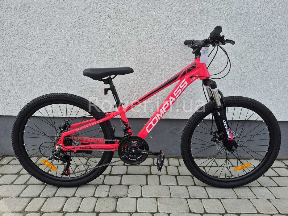Велосипед гірський дитячий для 8-12 років 24" Compass Рама 11" pink-black