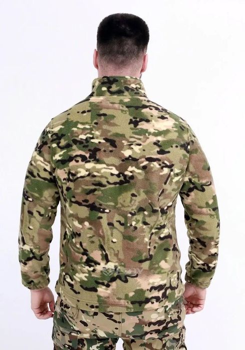 Флісова кофта чорна олива мультика фліска флиска флисовая тактична