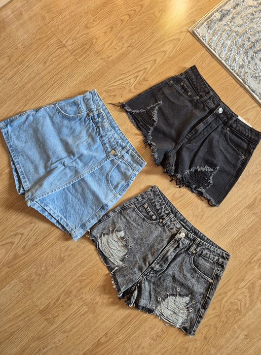 Trzy pary szortów spodenki jeans denim cropp XS 34