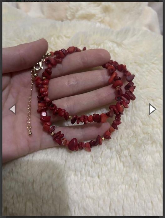 Намисто чокер з натурального коралу крихти