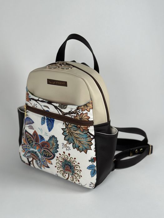 Plecak handmade welur i ekoskóra