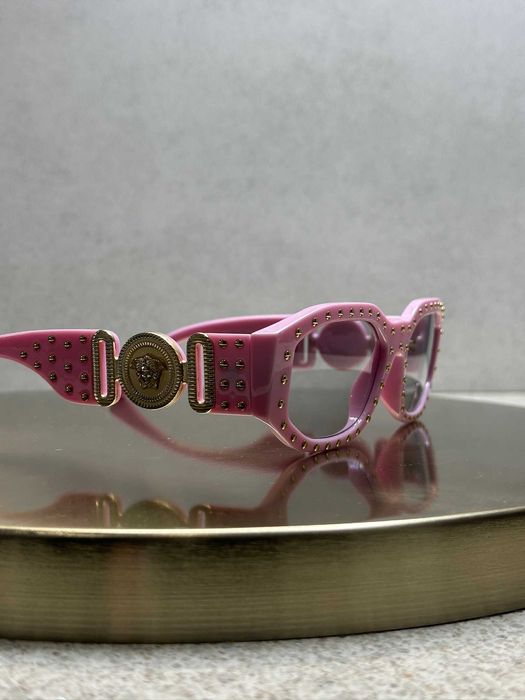 Окуляри Versace Medusa Biggie Pink Clear / Очки Версаче Оригинал с Кристалами Версаче