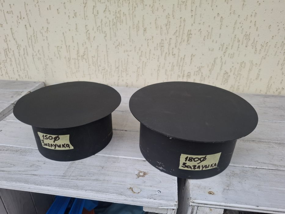 Заглушка сліпа на димохід,кришка димоходу,вставка в стіну 2мм,коліно90